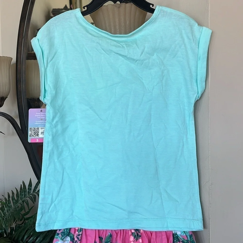 Brand New Disney Blue Minnie Mouse Shirt & Carter’s Pink Floral Skort Skirt